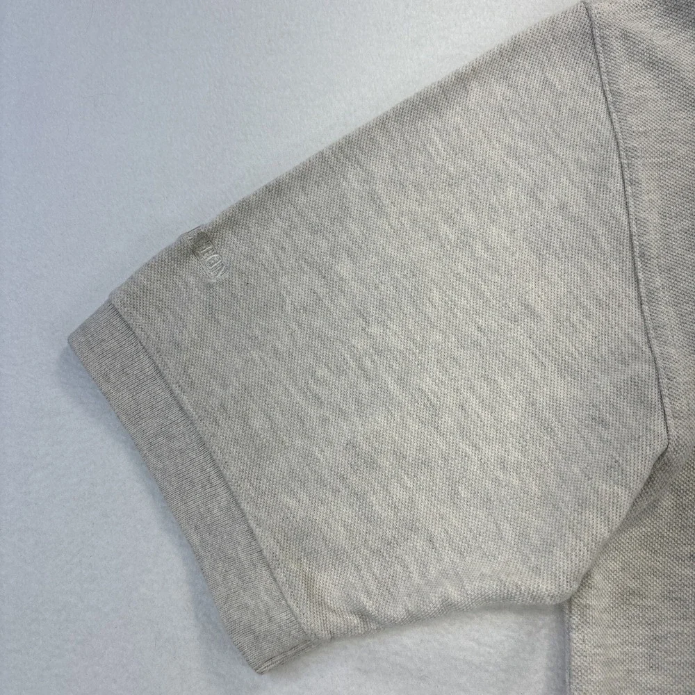 Vtg Pendleton Mens L Polo Shirt Light Gray Short Sleeve 100% Cotton Preppy Work